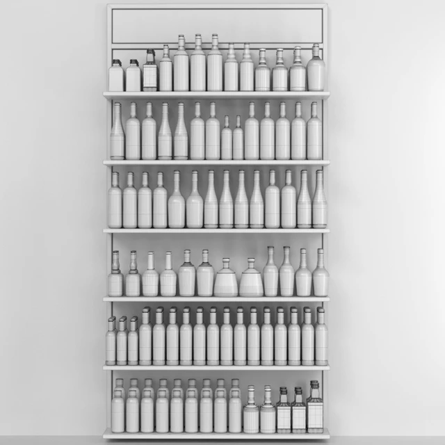 Showcase with alcohol in a supermarket 4. Wine — Descargar