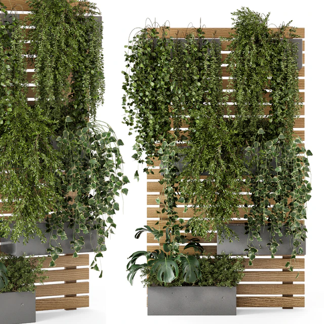 Outdoor Plants Pallet vertical planter  Pots - Set 686 — Скачать