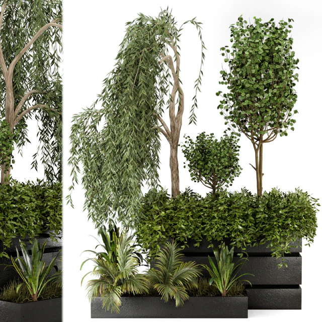 Outdoor Garden set bush and Tree - Garden Set 48 — Descargar