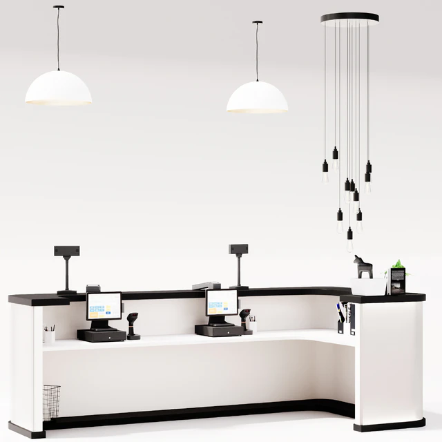 Reception, clothing store cash desk, service counter — Descargar