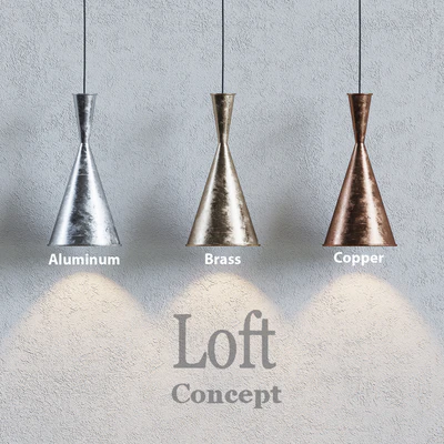 Loft concept - COPPER PENDANT LAMP BEAT LIGHT TALL — Вид 1