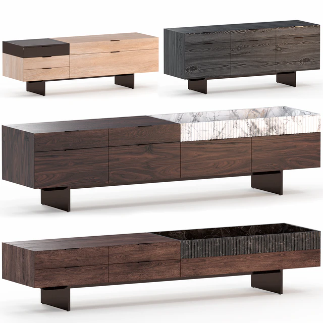 Series of bollards by Minotti, Superblocks collection — Descargar