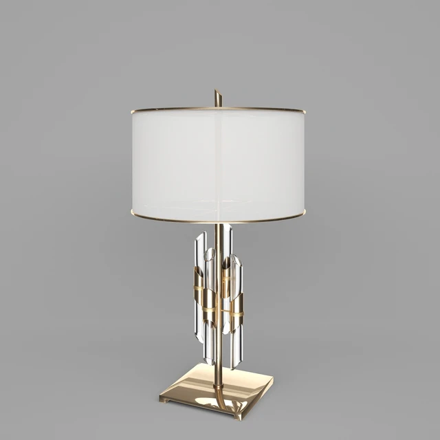 Brass and Crystal Rod Table Lamp — Скачать