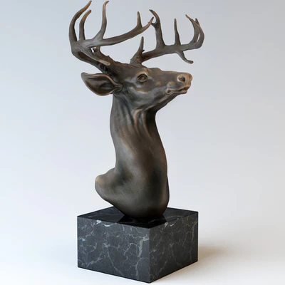 Bronze sculpture "Head of a deer." — Ver 1