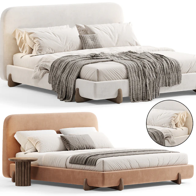 Stivale Light Brown Velvet Queen Bed By CB2 — Descargar