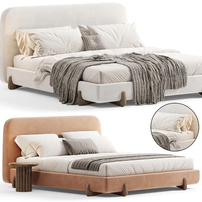Stivale Light Brown Velvet Queen Bed By CB2 — Ver 5