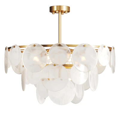 Smoked glass hanging disc chandelier JACKLYN — Ver 1
