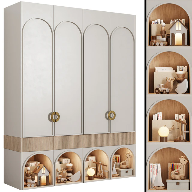Children's modular wardrobe in neoclassical style 10 — Descargar
