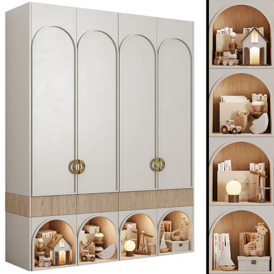 Children's modular wardrobe in neoclassical style 10 — Ver 1