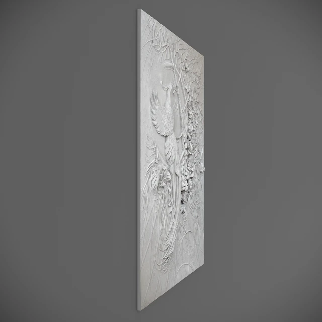 Bas-relief panel with a peacock — Descargar