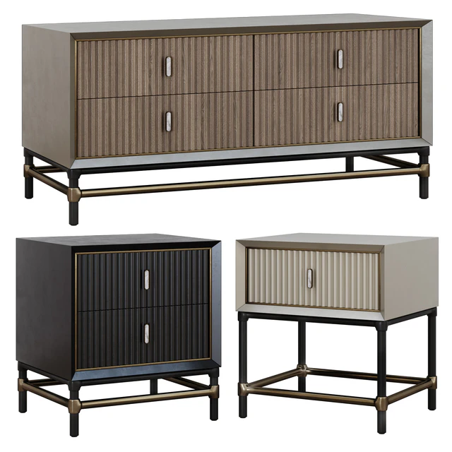 Chest of drawers and bedside tables in Art Deco style 05 — Descargar
