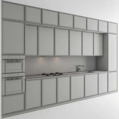 Kitchen Modern - White and Wood with Island 58 — Ver 5