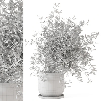 Indoor Plants in rusty Concrete Pot - Set 281 — Ver 3