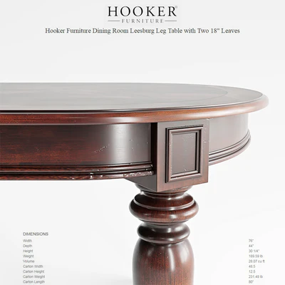 Hooker Furniture Dining Room Leesburg Leg Table — Ver 2