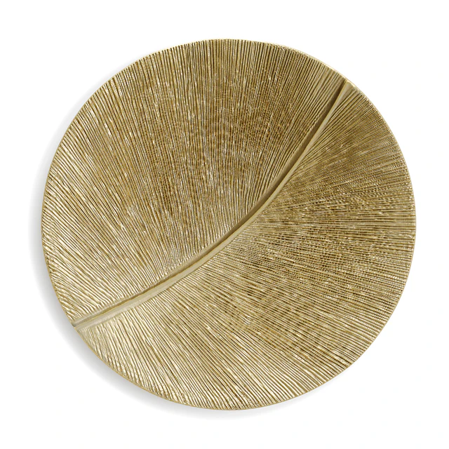 Round wall panel leaf curcle gold — Descargar