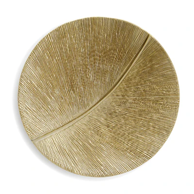 Round wall panel leaf curcle gold — Ver 1