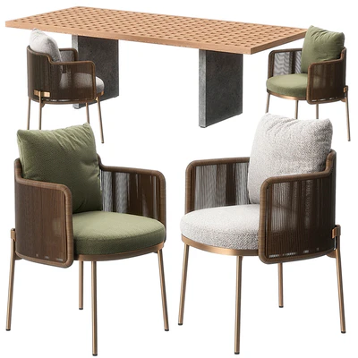 Tape chair Quadrado table by Minotti — Ver 1