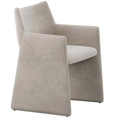 CB2 Foley Faux Mohair Gray Dining Armchair — Ver 6