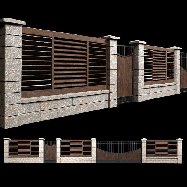 Fence with gates and wicket 2 — Download