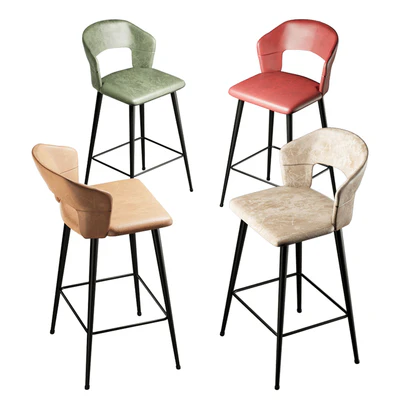 Set of 2 Modern Leather 26''Counter Stool — Ver 1