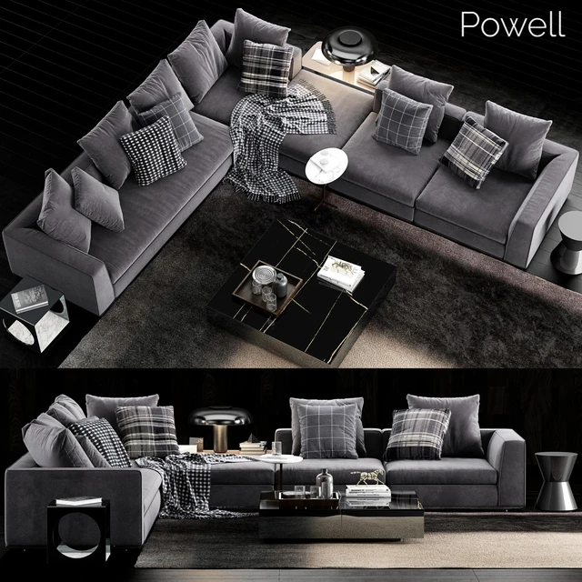 Minotti Powell Sofa 2 — Скачать