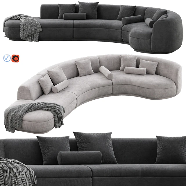 Baxter Piaf Sofa Set 3 — Скачать