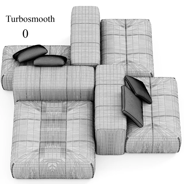 Saba Italia PIXEL Sectional fabric sofa with removable cover — Скачать