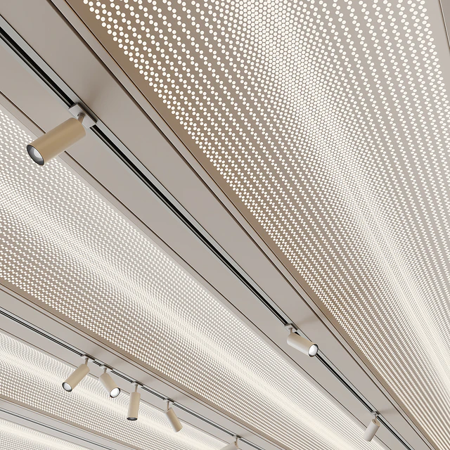 Metal Ceiling Design with lighting — Скачать