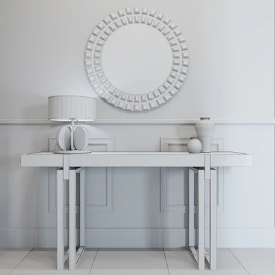 Console Seoul + Desk lamp Budapest + Mirror M10094 — View 2