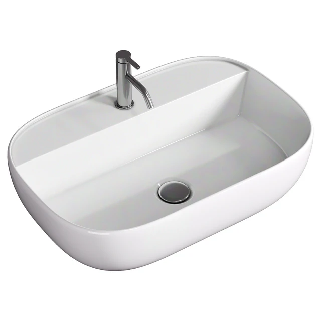 Oval White Ceramic Vessel Sink — Descargar