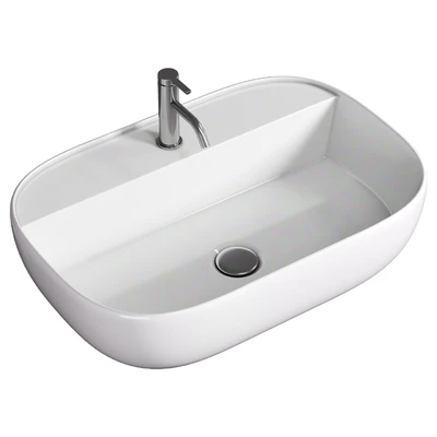 Oval White Ceramic Vessel Sink — descargar
