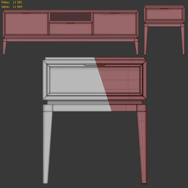 Комод  и тумба прикроватная Вермонт Wooden Kors. Nightstand, tv stand — Скачать