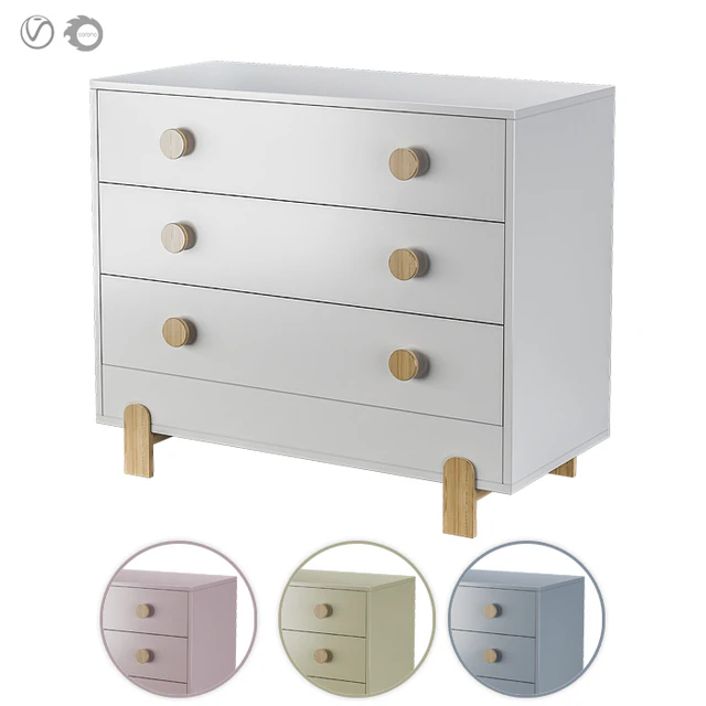 Ellipse Chest of drawers Ice-cream 3 drawers in three colors — Descargar