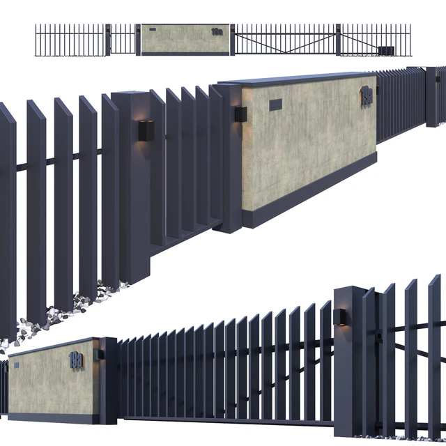 Fence with sliding gates — Descargar