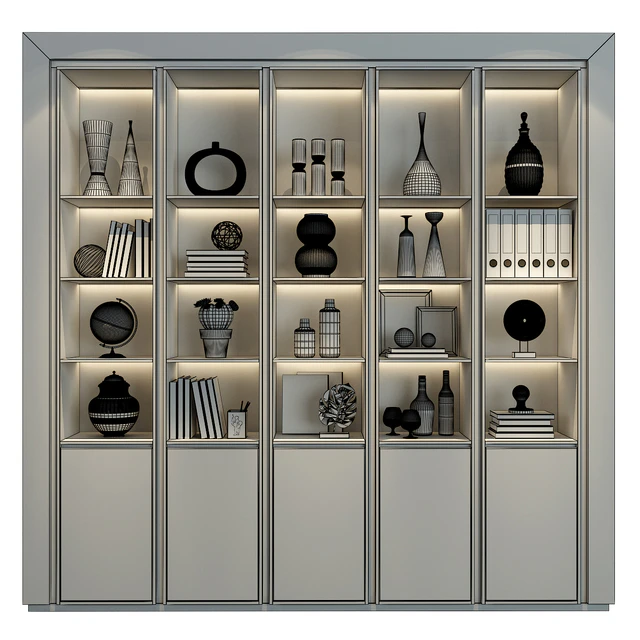 Modern luxury wooden bookshelf GHS-2368 — Скачать
