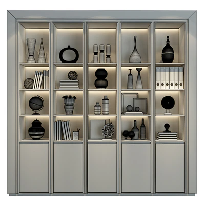 Modern luxury wooden bookshelf GHS-2368 — Вид 2