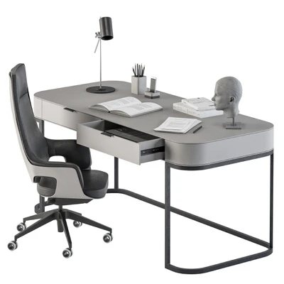 Gray and Black Writing Desk - Office Set 180 — Ver 5