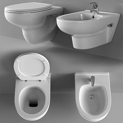 Suspended toilet and bidet Roca Victoria — Ver 2