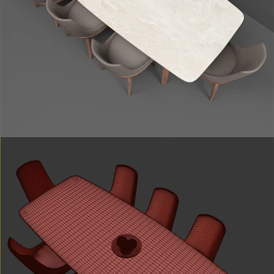 Table+chair set 005 (by Misuraemme) — Вид 3
