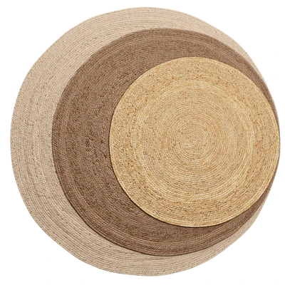 Natural Round Spiral Braided Jute Rug — Ver 6