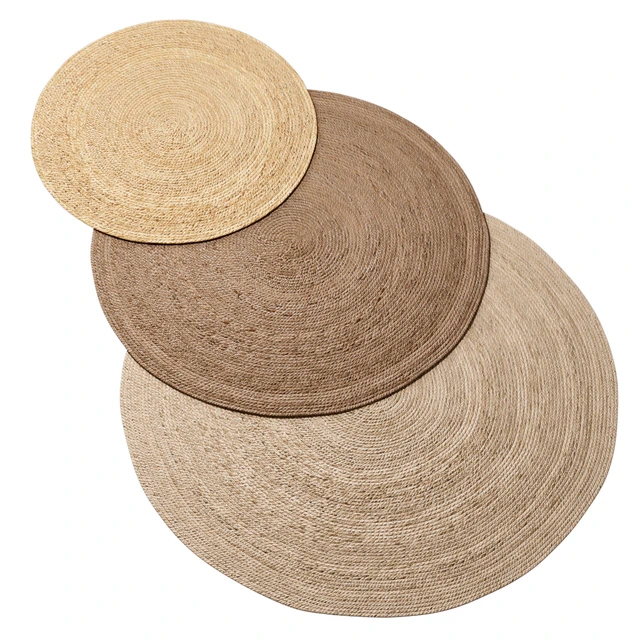 Natural Round Spiral Braided Jute Rug — Descargar