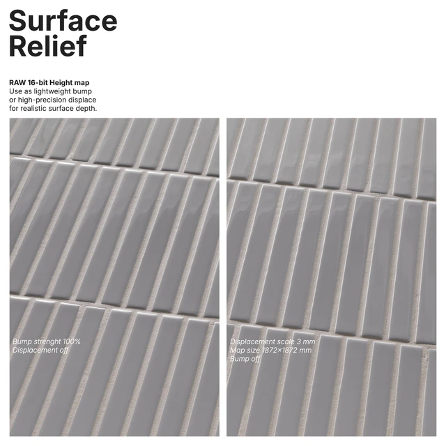 Kit Kat Mosaic Tiles 5/8x6" Vertical Offset — Download