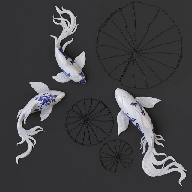 FISH Koi   Wall Sculptures — Скачать