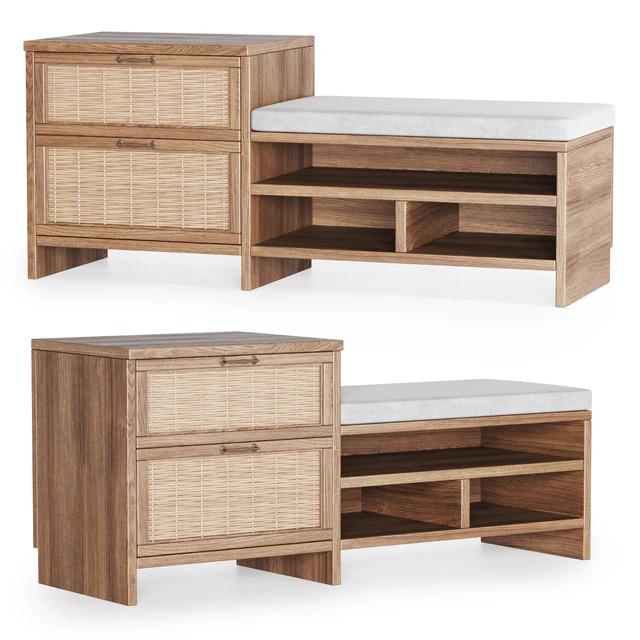 Wooden rattan couch — Descargar