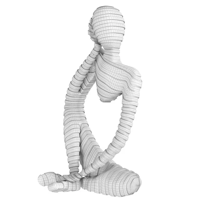 Ethnic statuette of a woman from travertine — Ver 3