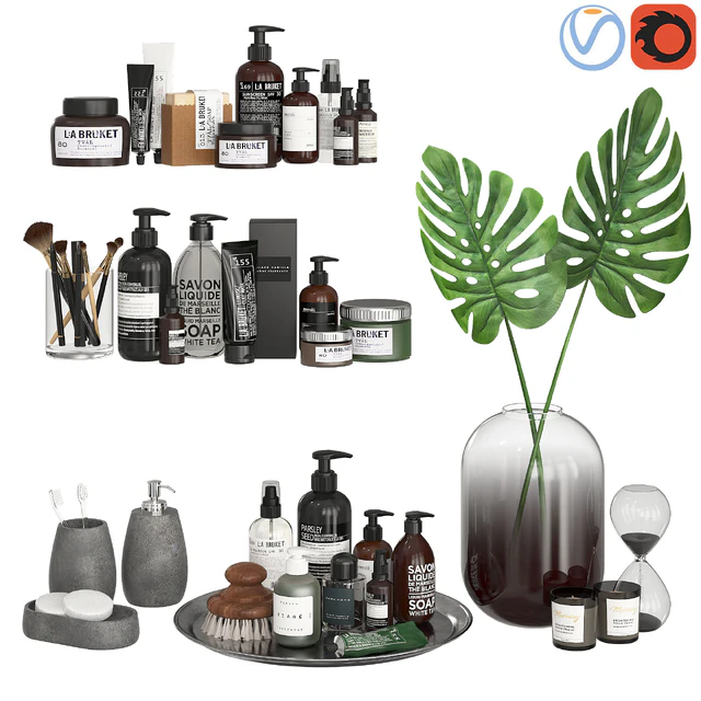 Bathroom Decor Accessories and Cosmetics - Dark — Descargar