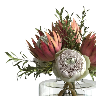 Bouquet with peonies and proteas — Ver 5
