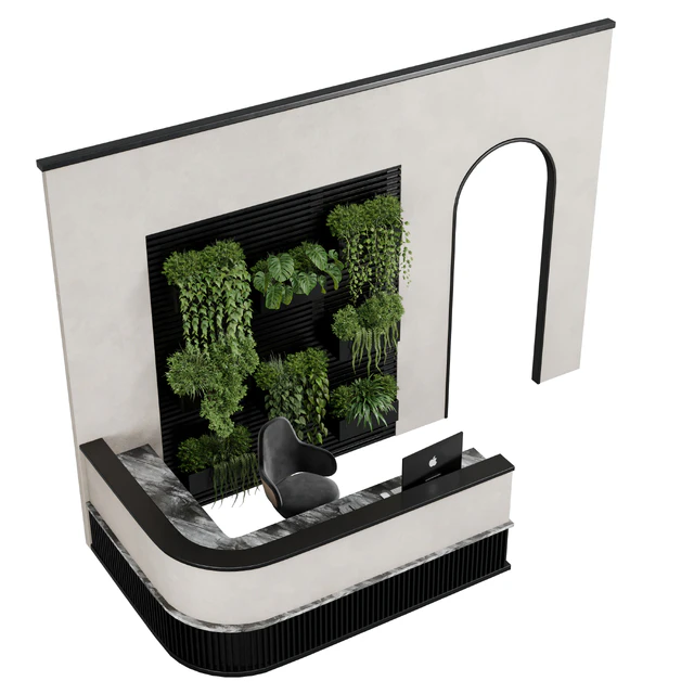 Reception Desk and Wall plant - office furniture 10 — Descargar