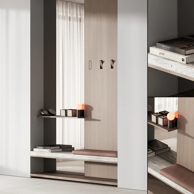 142 hallway zone 01 minimal wood japandi 01 — Скачать