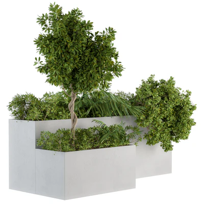 outdoor Plants Concrete Box - Set 45 — Вид 1